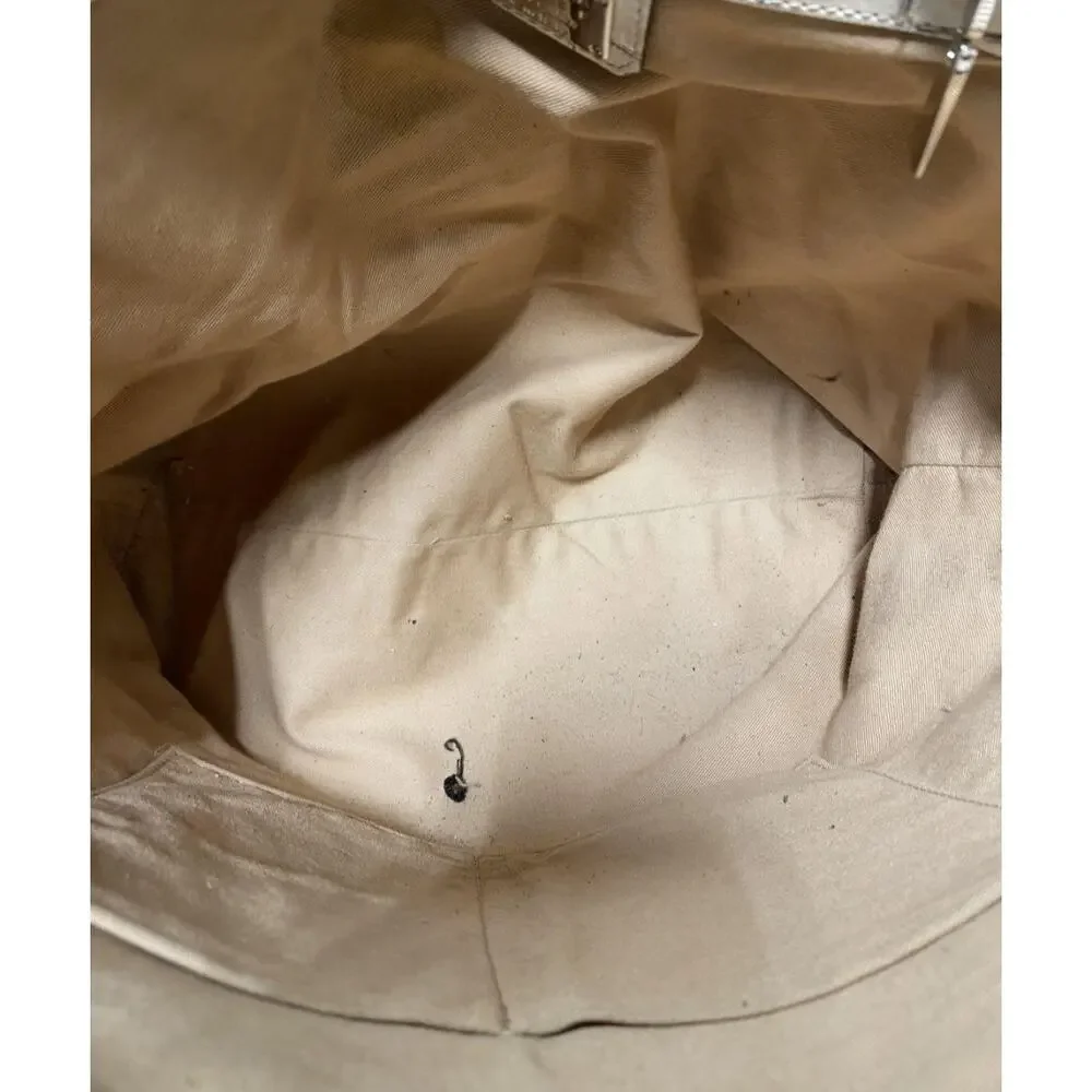 CLAUDIA FIRENZE EUC XL WHITE LEATHER TOTE BAG